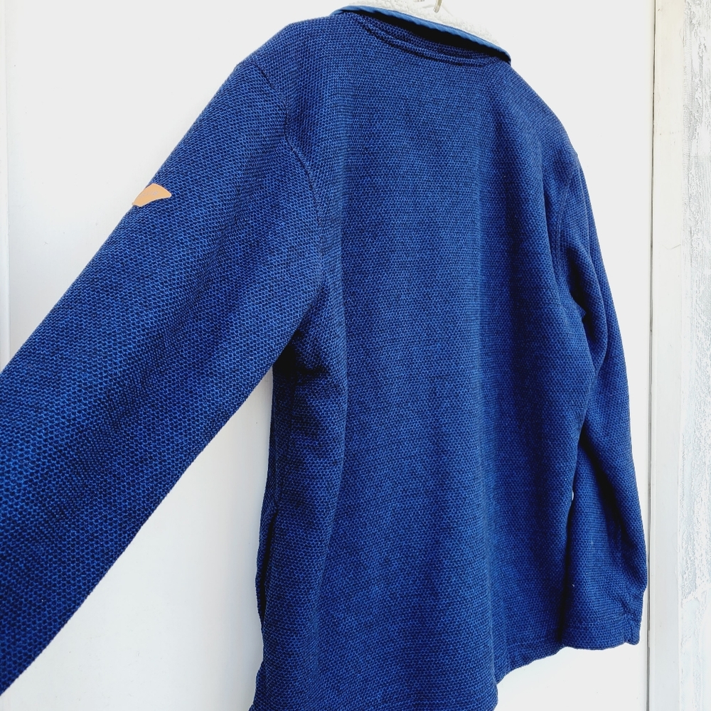 Orvis mens Quarter Zip Sherpa Lined Pullover Sweater Blue Size Medium - Picture 13 of 14